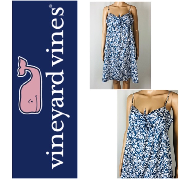 vineyard vines blue and white dress